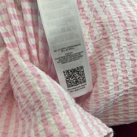 TopShop Seersucker PJ Shirt Pink Lightweight M Seersucker Short Sleeves Tees - Picture 8 of 11